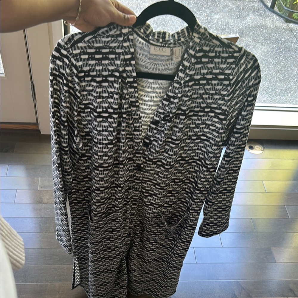 LOFT Monochrome Geometric Dress